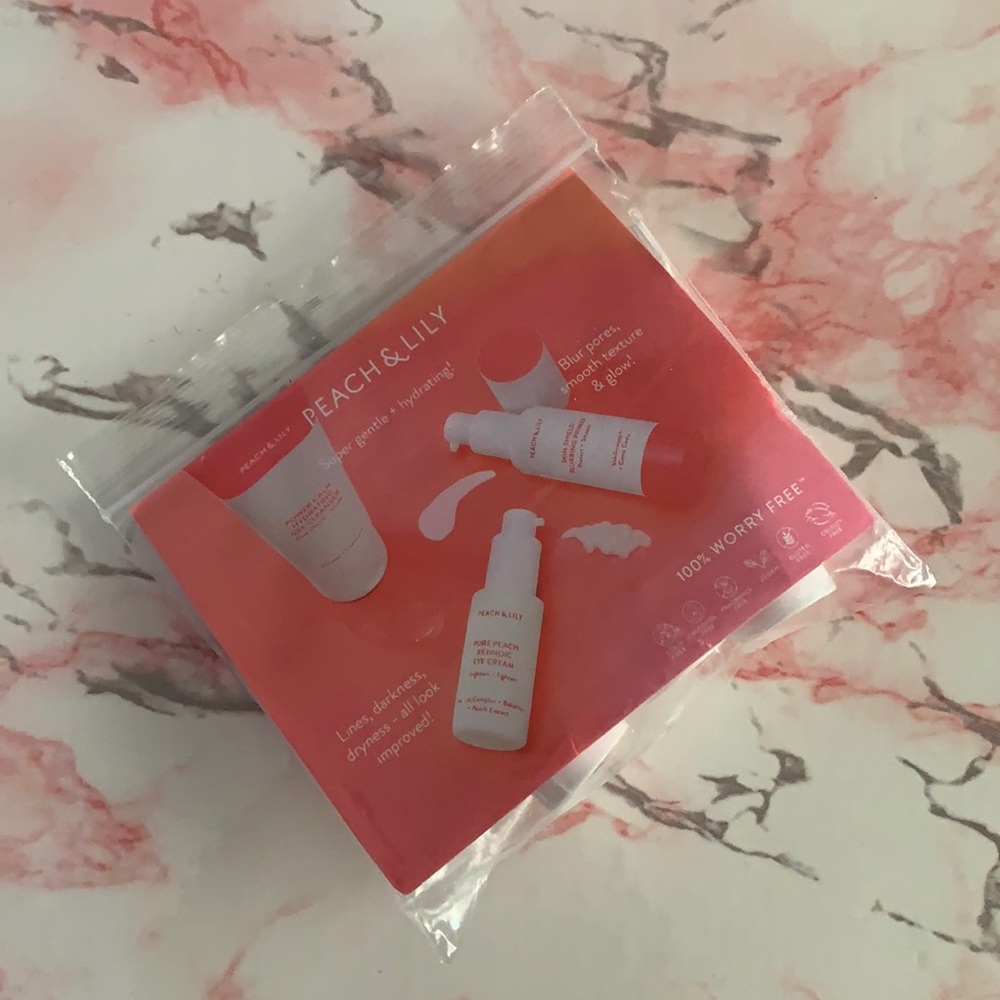 NWT Peach & Lily 3 Step Trial/Travel Essential Skincare Set